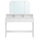 Coiffeuse effet bois placage m�lamin� blanc