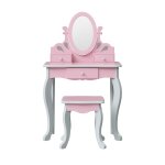 Coiffeuse de jeu pour enfants, 99cm, rose / gris
