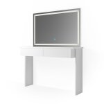 Coiffeuse avec miroir led, blanc 120 x 83cm