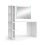 Coiffeuse avec miroir led, blanc 122. 2 x 75. 8cm
