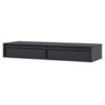 Coiffeuse suspendue avec tiroirs noir 110 cm Coiffeuse suspendue avec tiroirs noir 110 cm
