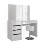 Coiffeuse avec tabouret, blanc / dor 120 x 75cm