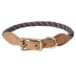 Collier marron en cuir 0, 8x64cm