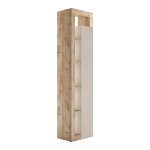 Colonne 1 porte beige laqu et aspect bois finition cadiz