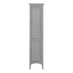 Colonne de rangement en 2 portes effet bois gris Colonne de rangement en 2 portes effet bois gris