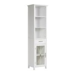 Colonne de rangement en effet bois blanc avec tiroir