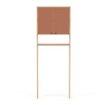 Colonne sanitaire h186 cm - effet chne et orange