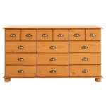 Commode avec 12 tiroirs en bois massif, brun Commode avec 12 tiroirs en bois massif, brun