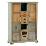 Commode 2 portes 7 tiroirs en bois et mtal style scandinave