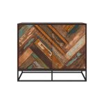Commode 2 portes en bois d'acacia et bois recycl�