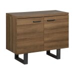 Commode 2 portes effet bois fonc