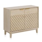Commode 2 portes en placage chne beige