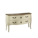 Commode 2 tiroirs plateau en chne blanc