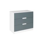 Commode 3 tiroirs blanc et vert