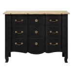 Commode 3 tiroirs en bois d'acacia et de manguier noire