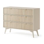 Commode avec 3 tiroirs en bois lamell 106x80 cm