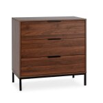 Commode 3 tiroirs couleur noyer