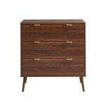 Commode 3 tiroirs effet noyer 80cm