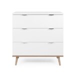 Commode 3 tiroirs l80 x h87 cm - blanc
