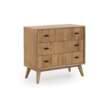 Commode 3 tiroirs plaqu�e en fr�ne naturel