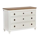 Commode 3 tiroirs plateau en chne blanche