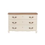 Commode 3 tiroirs plateau chne blanche