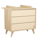 Commode 3 tiroirs sur pieds bois obliques