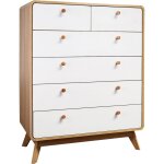 Commode avec 4 + 2 tiroirs en effet chne blanc