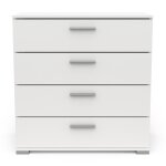 Commode 4 tiroirs blanc mat - l 79, 7 cm Commode 4 tiroirs blanc mat - l 79, 7 cm