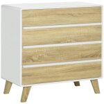 Commode 4 tiroirs design scandinave aspect bois blanc Commode 4 tiroirs design scandinave aspect bois blanc