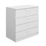 Commode 4 tiroirs effet bois blanc Commode 4 tiroirs effet bois blanc