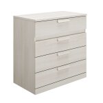 Commode 4 tiroirs effet bois blanchi Commode 4 tiroirs effet bois blanchi