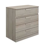 Commode 4 tiroirs effet bois gris Commode 4 tiroirs effet bois gris