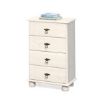 Commode avec 4 tiroirs laque en pin blanche