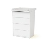 Commode 4 tiroirs avec plan  langer en bois 70 cm - blanc