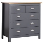 Commode 5 tiroirs anthracite, 79 cm longueur Commode 5 tiroirs anthracite, 79 cm longueur