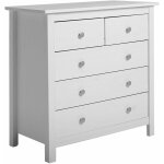 Commode 5 tiroirs blanc, 79 cm longueur