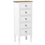 Commode 5 tiroirs compact métal blanc Commode 5 tiroirs compact métal blanc
