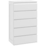 Commode 5 tiroirs meuble de rangement bois blanc Commode 5 tiroirs meuble de rangement bois blanc