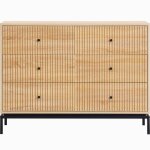 Commode 6 tiroirs effet bois 120 cm