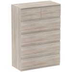 Commode 6 tiroirs sans poign�es bois naturel design minimaliste