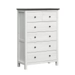 Commode 6 tiroirs stratifis blanc et beige