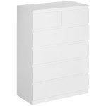 Commode 6 tiroirs style contemporain poignées invisibles blanc Commode 6 tiroirs style contemporain poignées invisibles blanc