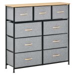 Commode 9 tiroirs meuble rangement pliant structure acier noir Commode 9 tiroirs meuble rangement pliant structure acier noir