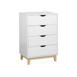 Commode blanche scandinave, 4 tiroirs
