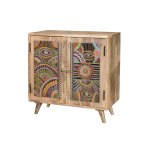 Commode en bois manguier naturel decore  la main