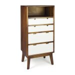 Commode en bois marron et blanc h 125 cm