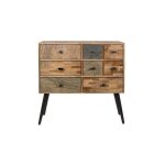 Commode en bois de teck recyclé avec tiroirs Commode en bois de teck recyclé avec tiroirs