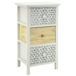 Commode en bois teint blanc et naturel 3 tiroirs