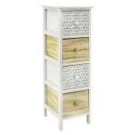 Commode en bois teinté blanc et naturel 4 tiroirs Commode en bois teinté blanc et naturel 4 tiroirs